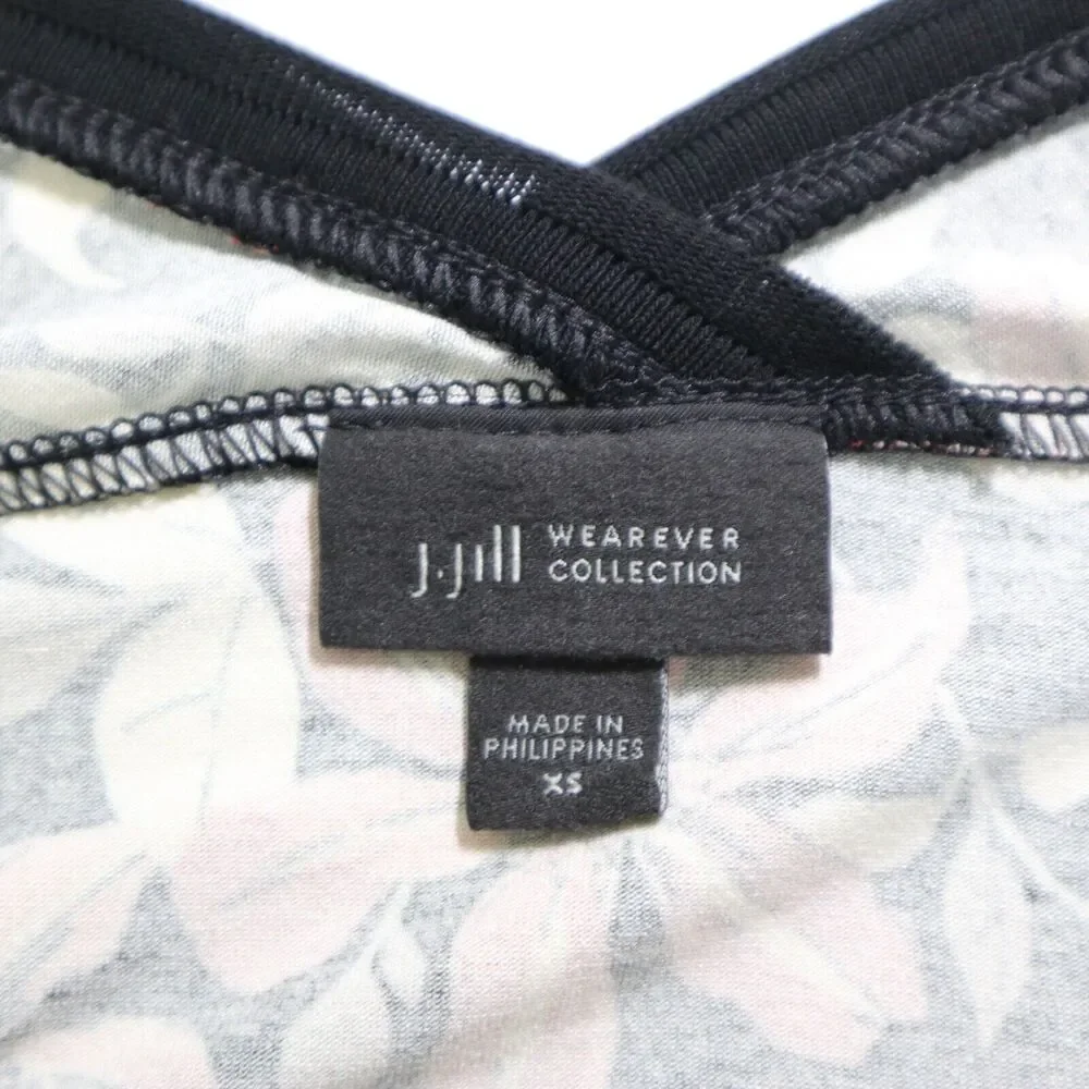 J Jill Size XS Wearever Collection Tunic Black Botanical Floral - Picture 9 of 10